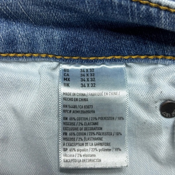 American Eagle Shorts Mens 34 Light Wash Denim Cut Offs Raw Hem Flex Casual Work - Picture 4 of 6